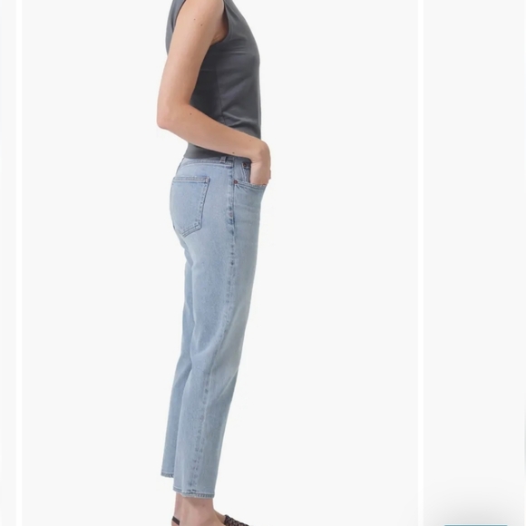 Agolde Kye Mid-rise Ankle Jeans Size 25 Light Blue Organic Cotton Blend Stretch - Picture 3 of 13